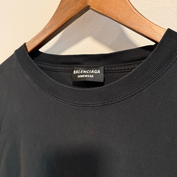 BALENCIAGA - Oversized Logo-Embroidered Cotton-Jersey T-Shirt - Black - Picture 4 of 4